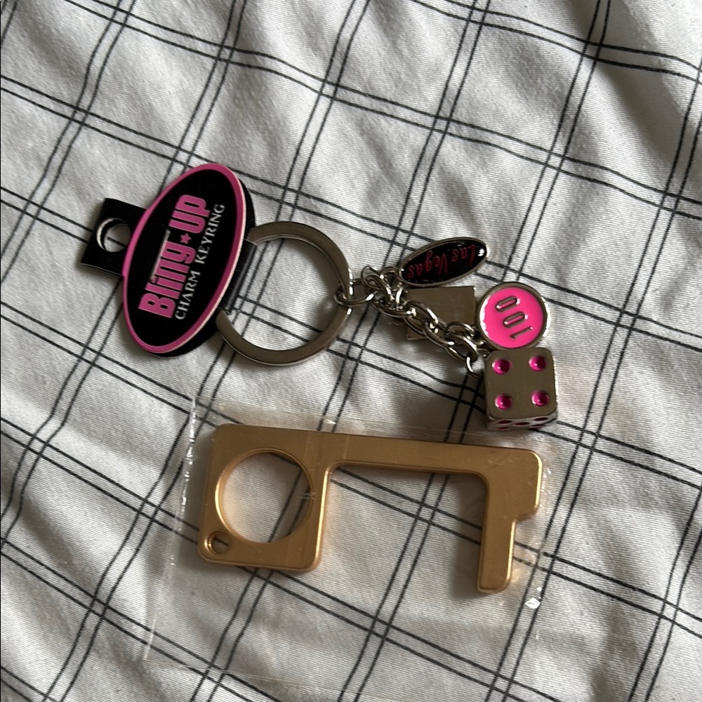 Bling-Up Charm keyring, door gold grabber